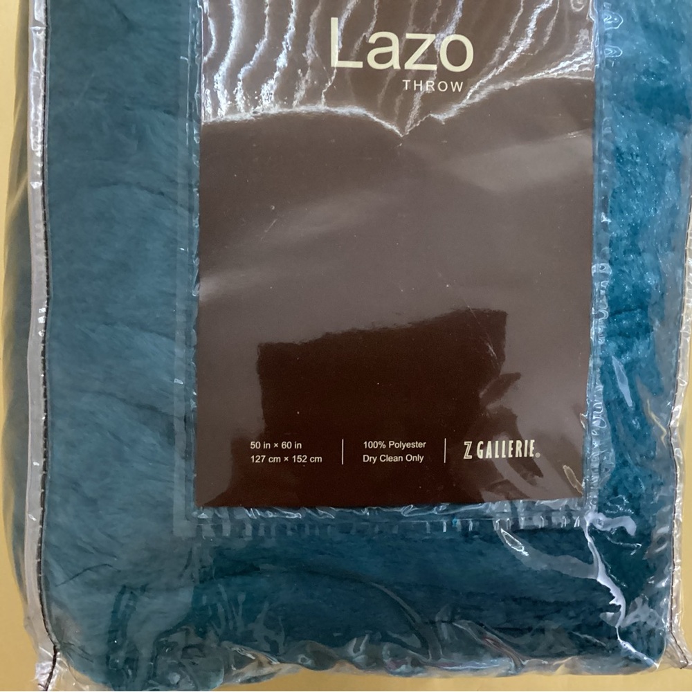 NWT Z Gallerie Lazo Throw Blanket in Turquoise
